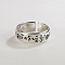 Six-word Motto 925 Sterling Silver Cuff Rings for Women, Silver, US Size 6(16.5mm)