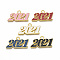Alloy Enamel Pendants, Cadmium Free & Lead Free, New Year 2021, Mixed Color, 19.5x36x2mm, Hole: 3.5mm