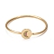 Rack Plating Brass Micro Pave Cubic Zirconia Bangles, Real 18K Gold Plated Flat Round with Moon Clasp Bangles, Long-Lasting Plated, Cadmium Free & Lead Free, Colorful, Inner Diameter: 2-1/4 inch(5.6cm)
