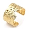 304 Stainless Steel Cuff Bangles, Textured Wave, Golden, Inner Diameter: 2-3/8 inch(6.1cm)
