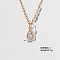 Chic Minimalist Teardrop Brass Micro Pave Cubic Zirconia Pendant Necklaces, Cable Chains Necklaces for Women, 15.75 inch(400mm)