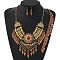Alloy with Synthetic Turquoise Teardrop Tassel Pendant Necklaces & Dangle Earrings & Charm Bracelets Sets, Red, 400mm