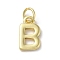 Rack Plating Brass Charms, Cadmium Free & Lead Free, Long-Lasting Plated, Real 18K Gold Plated, Letter B, 11.5x7x1.5mm, Hole: 3.2mm