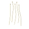 Brass Ball Head Pins, Lead Free & Cadmium Free, Real 24K Gold Plated, 50x0.6mm, Head: 1.5mm