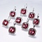 Brass Micro Pave Cubic Zirconia Leverback Earrings, with Glass, Square, Real Platinum Plated, 28x16x4mm, Pin: 0.5mm