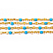 Ion Plating(IP) 304 Stainless Steel Link Chains, with Spool, with Enamel, Soldered, Blue, 2.5~7x1.5x0.3~1.5mm, about 32.8 Feet(10m)/roll