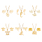 6 Sets 6 Styles Stainless Steel Animal Pendant Necklace & Stud Earrings, Jewelry Set, Dragonfly & Elephant & Sea Horse & Swan & Dolphin & Turtle, Golden, 17.7 inch(45cm), 7~9x10mm, 1 Set/style