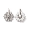 Alloy Rhinestone Pendants, Rotatable, Snowflake, Crystal, Platinum, 42.5x31.7x10.5mm, Hole: 6.2x5mm