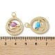 Латунные микропаве прозрачные подвески с фианитом KK-C045-43G-3
