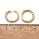 Серьги-кольца из латуни с микро-паве из фианита EJEW-K083-36G-B-3