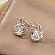 Серьги-гвоздики из латуни в виде мини-кролика ZL6900-5