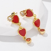 Серьги-гвоздики с цирконом из латуни EJEW-M077-10G-02
