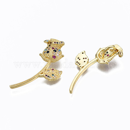 Латунные микропаве прозрачные подвески с фианитом ZIRC-N039-162B-NF-1
