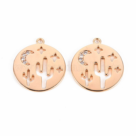 Латунные микропаве прозрачные подвески с фианитом KK-T062-164G-NF-1