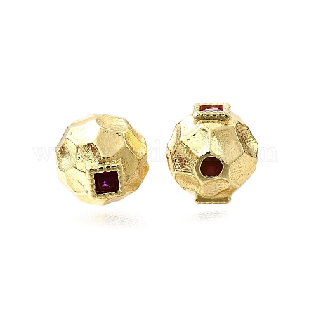 Латунные микро проложить кубического циркония бусы KK-V011-06B-G-1
