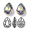 Imitation Austrian Crystal Glass Rhinestone, Grade A, Pointed Back & Back Plated, teardrop, Vitrail Medium, 18x13x6.5mm