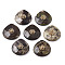 Natural Ocean Jasper Pendant Rhinestone Settings, with Light Gold Plated Flower Brass Findings, Faceted, Teardrop, Cadmium Free & Lead Free, Fit for 1.4mm Rhinestone, 28x28x9~20mm, Hole: 1.2~1.5mm
