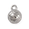 Non-Tarnish 304 Stainless Steel Charms, Round Charm, Stainless Steel Color, 12x9mm, Hole: 2mm