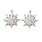 Brass Micro Pave Clear Cubic Zirconia Pendants, Cadmium Free & Lead Free, Snowflake, Platinum, 18x16x2.5mm, Hole: 1.2mm