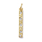 Brass Micro Pave Cubic Zirconia Pendants, Long-Lasting Plated, Rectangle, Clear, Real 18K Gold Plated, 22x3x1.4mm, Hole: 3.5mm