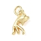 Brass Pendants, Cadmium Free & Lead Free, Fish Charms, with Jump Ring, Real 18K Gold Plated, 14x8.5x4.5mm, Hole: 3mm
