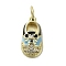 Brass Micro Pave Cubic Zirconia Pendants, with Enamel, Cadmium Free & Nickel Free & Lead Free, with Jump Ring, Real 18K Gold Plated, Shoes, Clear, 20x10x5.5mm, Hole: 4.8mm