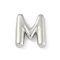 Rack Plating Brass Pendants, Long-Lasting Plated, Lead Free & Cadmium Free, Platinum, Letter M, 17.5x15x4mm, Hole: 1.8mm
