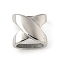 304 Stainless Steel Slide Charms, X-shape, Stainless Steel Color, 11x11x7mm, Hole: 9x5mm