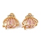 Brass Micro Pave Cubic Zirconia Charms, Cadmium Free & Nickel Free & Lead Free, Shell & Starfish Charms, Real 18K Gold Plated, 13x11.5x5mm, Hole: 1.2mm