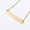 304 Stainless Steel Pendant Necklaces, Rectangle, Golden, 17.7 inch(45cm)