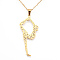 201 Stainless Steel Pendant Necklaces, with Cable Chains and Lobster Claw Clasps, Rhythmic Gymnast, Golden, 17.71 inch(45cm), 1.5mm