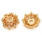 Brass Micro Pave Clear Cubic Zirconia Bead Caps, Cadmium Free & Nickel Free & Lead Free, Flower, Real 18K Gold Plated, 11x11x4.5mm, Hole: 2mm