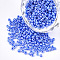 Opaque Glass Seed Beads, Rainbow Plated, Round, Royal Blue, 2mm, Hole: 1mm, about 30000pcs/bag