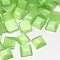 Cat Eye Cabochons, Square, Pale Green, 12x12x3mm