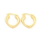 Brass Hoop Earrings for Women, Real 18K Gold Plated, 22x4mm