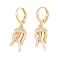 Enamel Jellyfish Dangle Leverback Earrings with Clear Cubic Zirconia, Real 18K Gold Plated Brass Drop Earrings, Lead Free & Cadmium Free, Colorful, 35mm, Pin: 0.8x1mm