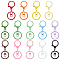 30Pcs Alloy Keychain Clasps, with Iron Key Rings, Mixed Color, 65mm