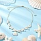 Natural Cowrie Shell Necklaces, Adjustable Shell Pearl Beaded Necklaces, WhiteSmoke, 24.41 inch(62cm)