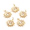 Brass Micro Pave Clear Cubic Zirconia Pendants, with Jump Rings, Long-Lasting Plated, Eye, Real 18K Gold Plated, 19.7x17x3mm, Jump Ring: 5.3x1mm, Hole: 3.2mm