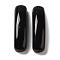 Natural Obsidian Connector Charms, Curved Rectangle Links, 36.5~37x10~10.5x7~8mm, Hole: 1.5mm & 2.4mm