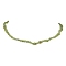 Natural Peridot Chip Beaded Necklace, Stainless Steel Color, 15.94~15.98 inch(40.5~40.6cm)