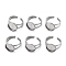 Non-Tarnish 304 Stainless Steel Cuff Ring Settings, Round, Stainless Steel Color, Tray: 12mm, 2.8~7.5mm, Inner Diameter: 18mm