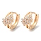 Rack Plating Brass Micro Pave Cubic Zirconia Hoop Earrings, Light Gold, 12.5x8.5mm