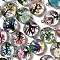 Transparent Glass Pendants, with Dried Flower inside, Half Round, Round, Mixed Color, 24x19.5x10mm, Hole: 2mm