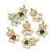 Brass Micro Pave Cubic Zirconia Pendants, Cadmium Free & Lead Free, Bear Charms, Real 18K Gold Plated, Mixed Color, 27x21.5x5mm, Hole: 3.5mm