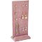 SUPERFINDINGS 1Pc Pink Velvet Earring Display 40-Hole Earring Jewelry Display Stand Tray Organizer Holder with Base for Ear Studs Display