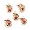 Handmade Lampwork Pendants, Fish, Gold, 31~35x24~27x14~18mm, Hole: 2.5~3.5mm