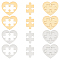 8 Sets 2 Colors Ion Plating(IP) 304 Stainless Steel Split Pendants, Heart and Puzzle Charm, Golden & Stainless Steel Color, 25x28x1.5mm, Hole: 1.5mm, 4 sets/color