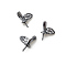 Brass Micro Pave Clear Cubic Zirconia Leaf Peg Bails Pin Charms, for Baroque Pearl Making, Gunmetal, 8x10mm