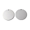 Non-Tarnish 304 Stainless Steel Pendants, Stamping Blank Tag, Flat Round Charm, Stainless Steel Color, 30x1.3mm, Hole: 1.8mm